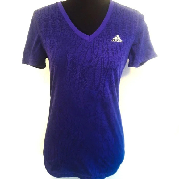 Adidas Logo Purple Ultimate Tee Workout Top S - Picture 1 of 4